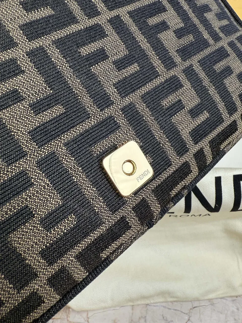 View 6 of Structured Logo Crossbody with Luxe Hardware - Monogram Canvas Bag