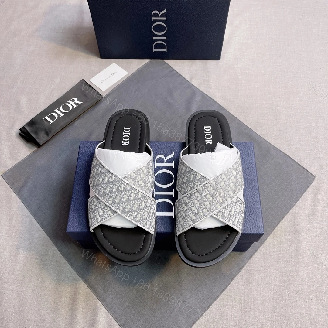 Dior 高仿 男款 Oblique交叉拖鞋 百搭休閒款 — view 1