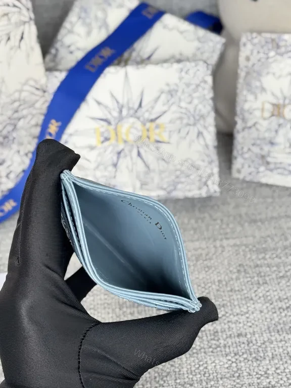 View 6 of Textured Leather Cardholder: Dior-Inspired Compact Luxury