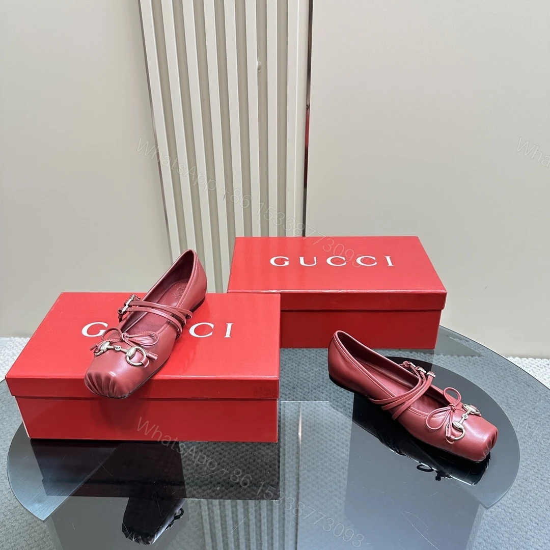 View 5 of GUCCI WOMEN’S HORSEBIT BALLET FLAT SACCHETTO RED 821219 AAEA4 6207