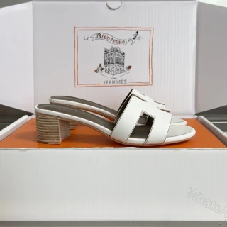 View 2 of Hermès Replica Oran Heeled Sandals White