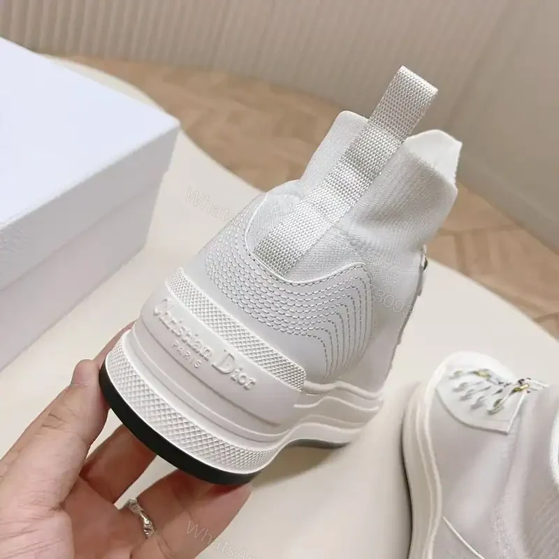 View 4 of WALK’N’DIOR PLATFORM SNEAKERS WOMEN TECHNICAL MESH AND CALFSKIN WHITE – CD166