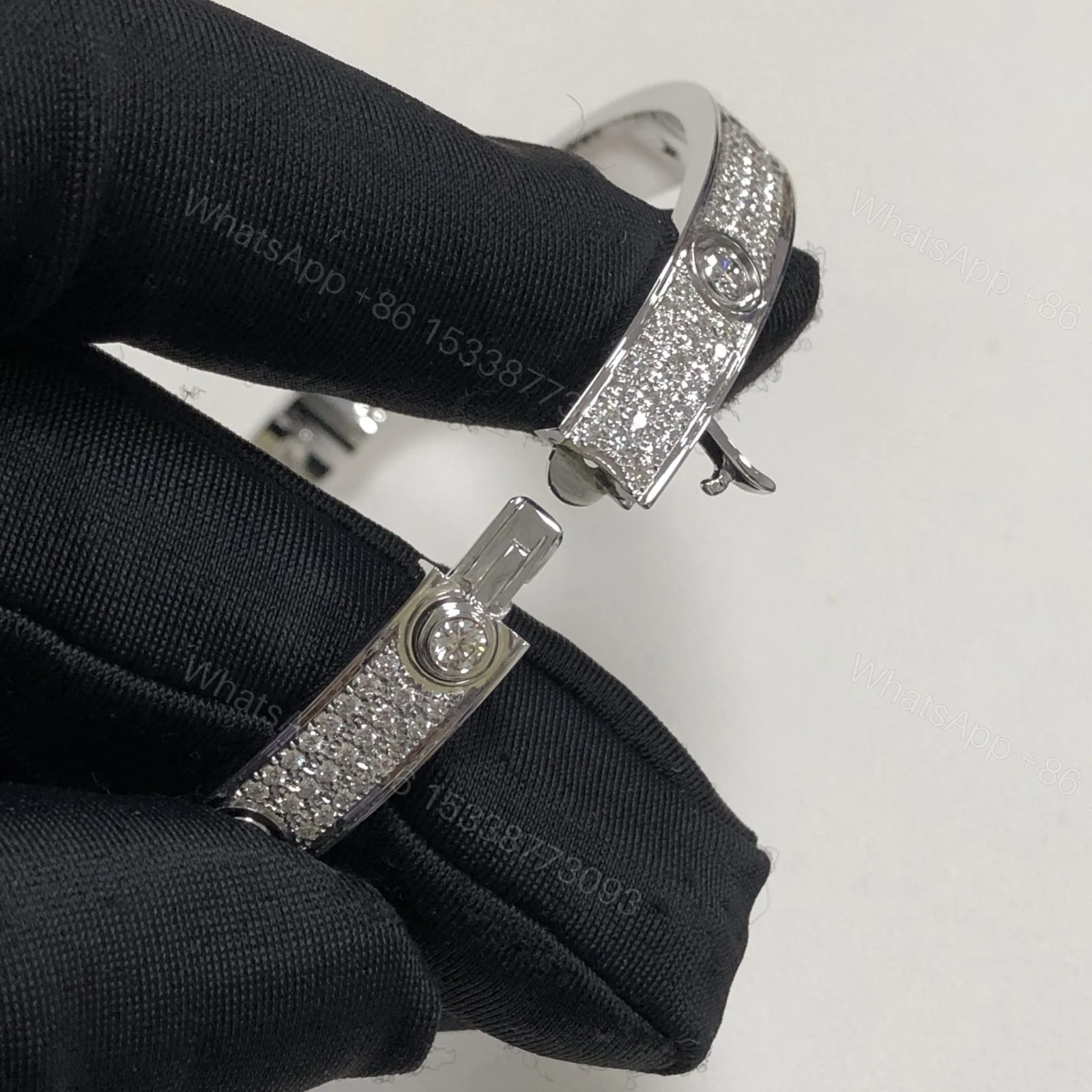 View 5 of Inspired Cartier Love Bracelet Full Iced Out White Gold N6033602