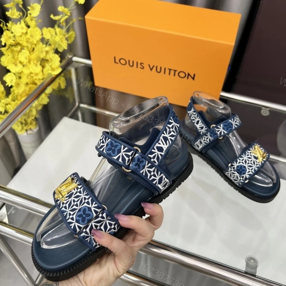 View 5 of LOUIS VUITTON LV SUNSET FLAT COMFORT SANDAL NAVY BLUE 1AHNKD