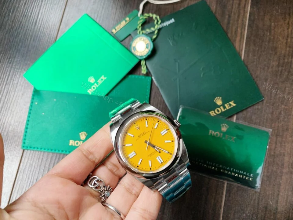 View 5 of EW FACTORY 1:1 Rolex OYSTER PERPETUAL YELLOW DIAL 41MM Asian A3230