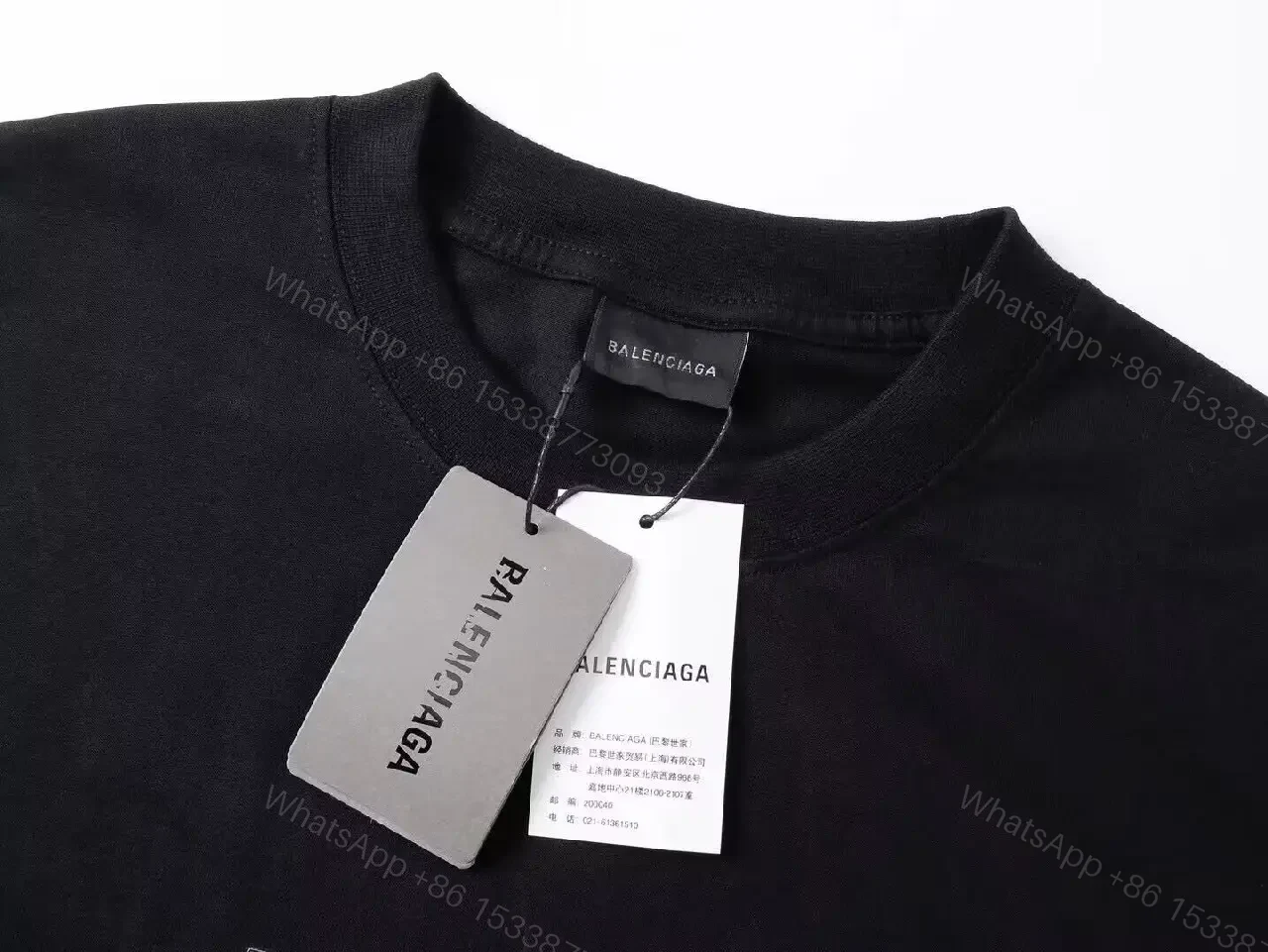 View 2 of Black Cotton Tee - Modern Luxe Graphic Patch Tee