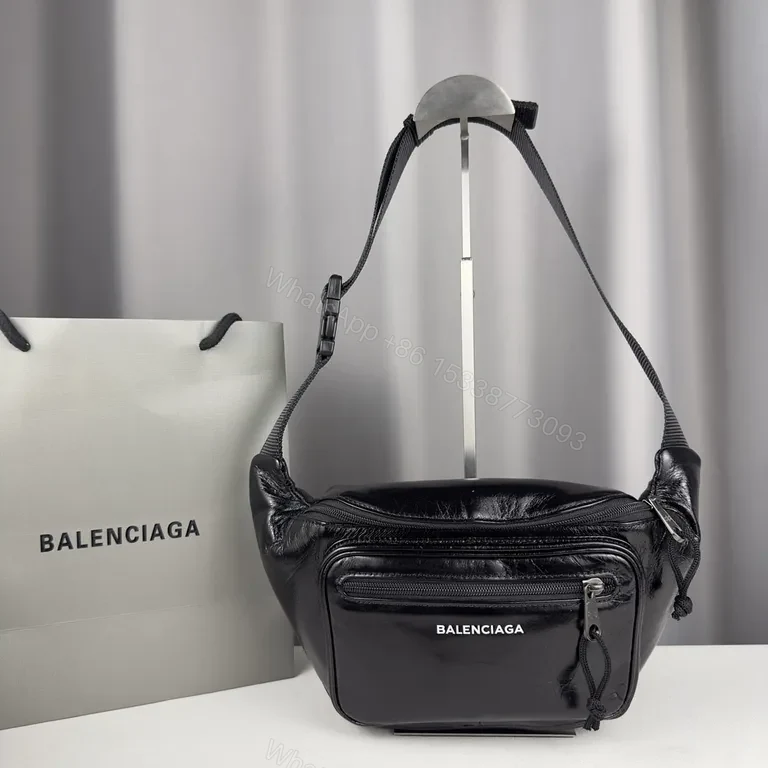 Balenciaga Belt Bag: Black Leather, Compact Luxe Crossbody — view 1