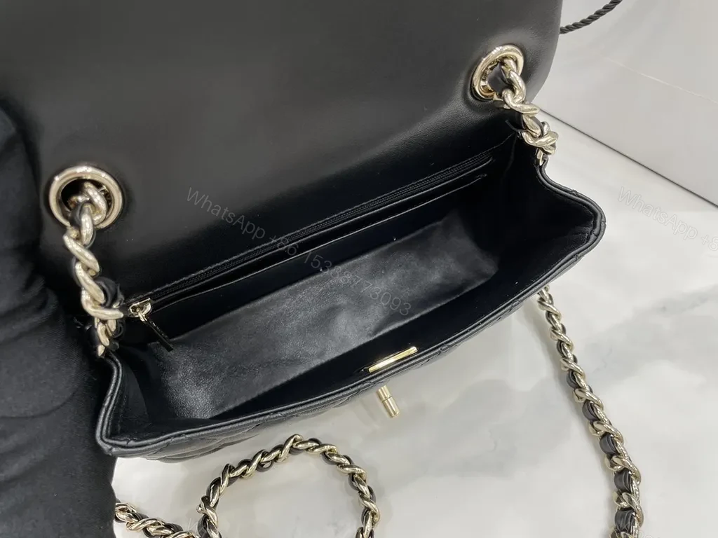 View 4 of Chanel-Inspired Quilted Flap Bag with Signature Chain
