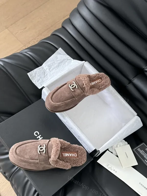 View 9 of Warm Taupe Suede Mules + Shearling Comfort + Luxe Designer-Inspired Footwear