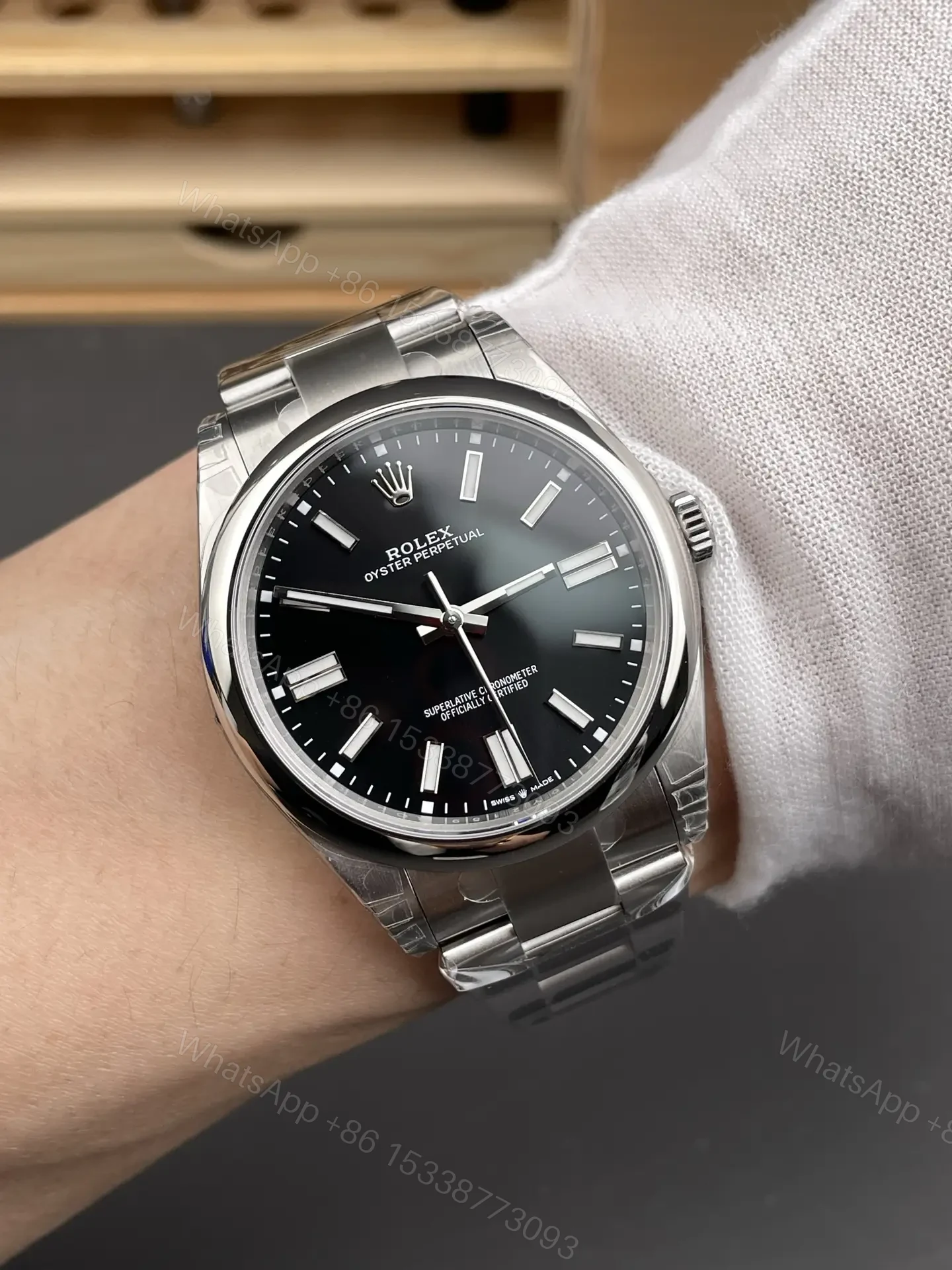View 9 of Rolex Oyster Perpetual 41 124300 Black Dial Watch 124300-0002