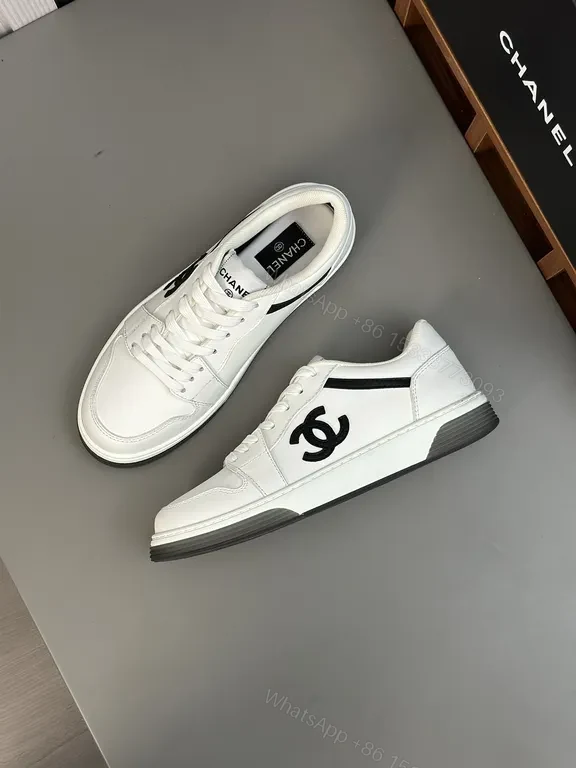 View 3 of White Leather Sneaker: Chanel-Inspired, Subtle Contrast, Luxury Comfort