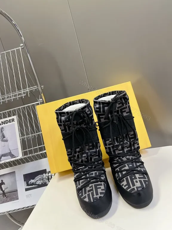 View 6 of Chic Fendi-Style High-Top Snow Boot â€“ All-Weather Luxury
