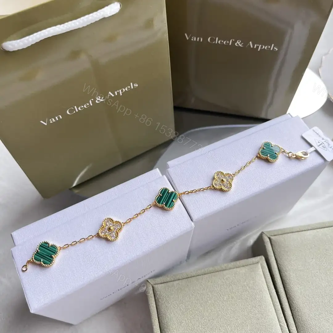 View 21 of 高仿首飾VanCleef&Arpels*RO7GQ00孔雀綠鑽石黃金手鏈