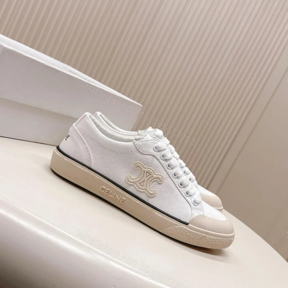 View 3 of CELINE ALAN SNEAKERS WITH TRIOMPHE IN CANVAS OPTIC WHITE 363675148C 01OP
