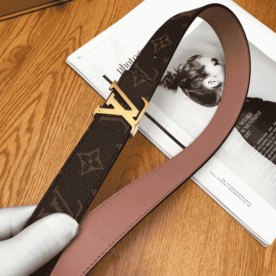 View 7 of LOUIS VUITTON BELT LV INITIALES REVERSIBLE MONOGRAM ROSE POUDRE – B33