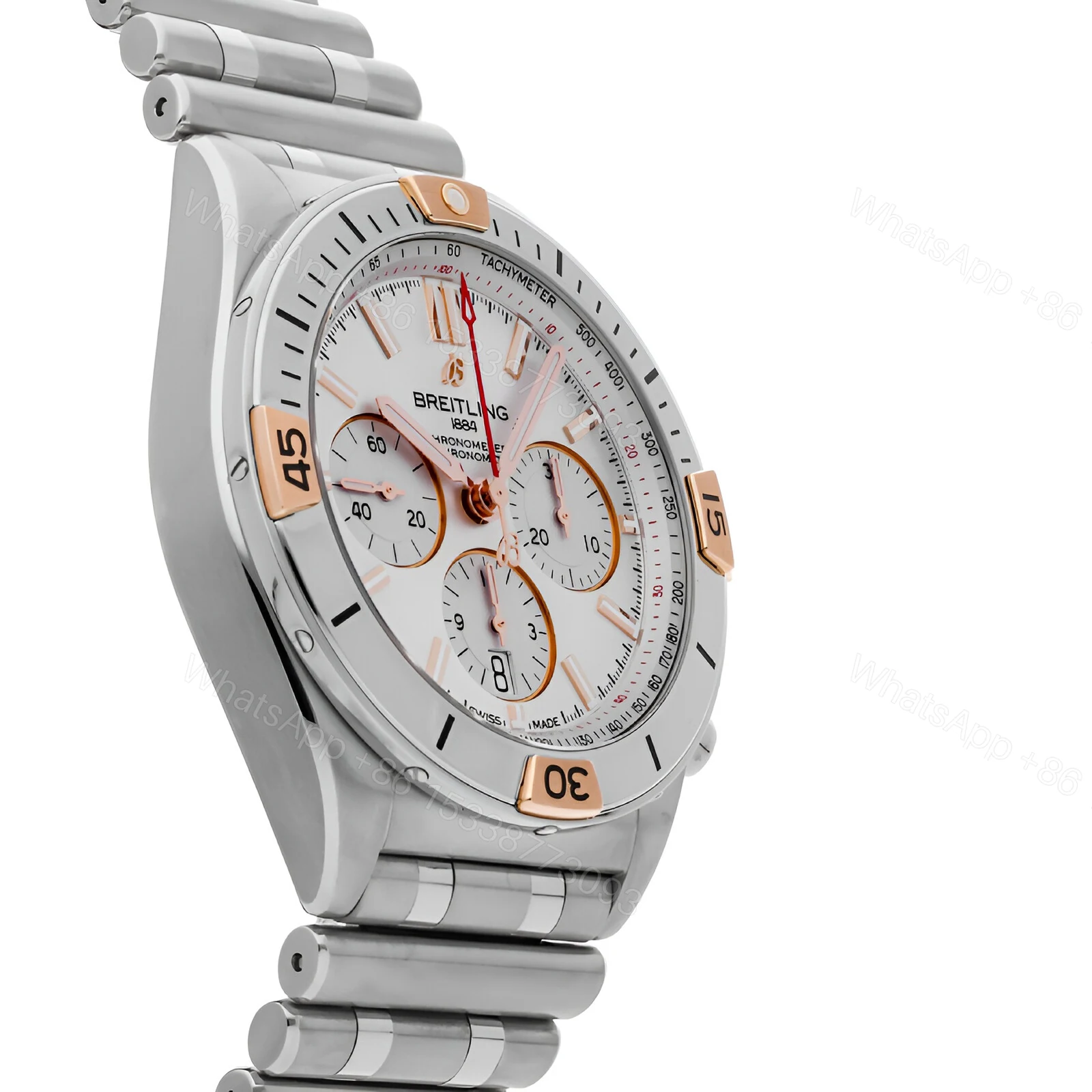 View 4 of Breitling White Dial Silver Replica