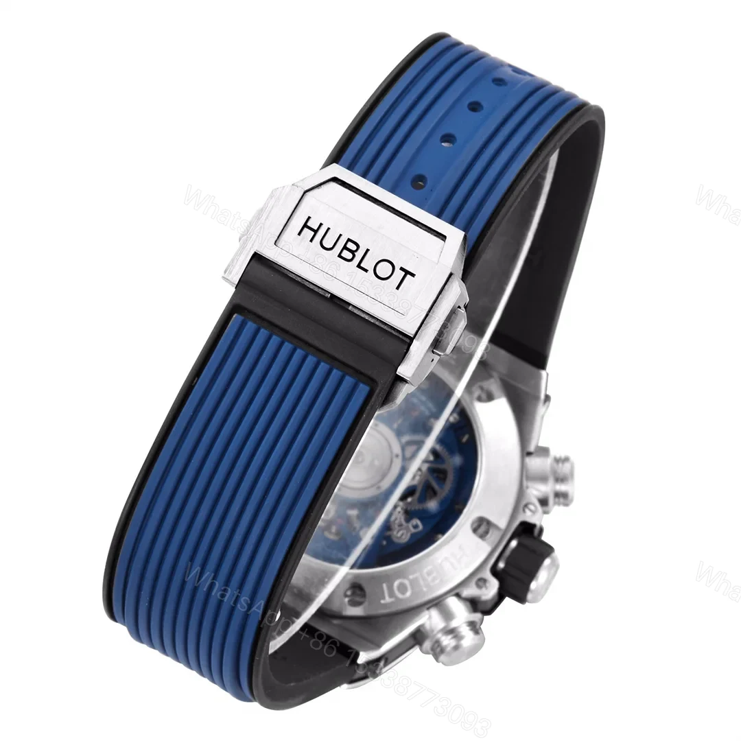 View 9 of Hublot Big Bang Blue Replica 44MM Premium Titanium Case Blue Rubber Strap Edition RG-HUBLOT-BIGBANG-BLUE-44