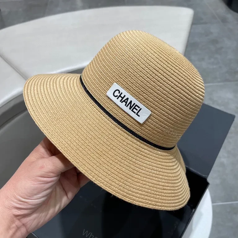 View 8 of Chic Straw Fedora with Chanel Patch â€” Lightweight, All-Season Elevation