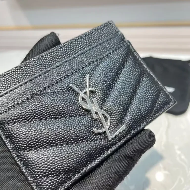 View 3 of Compact Quilted Cardholder with YSL-Inspired Hardware
