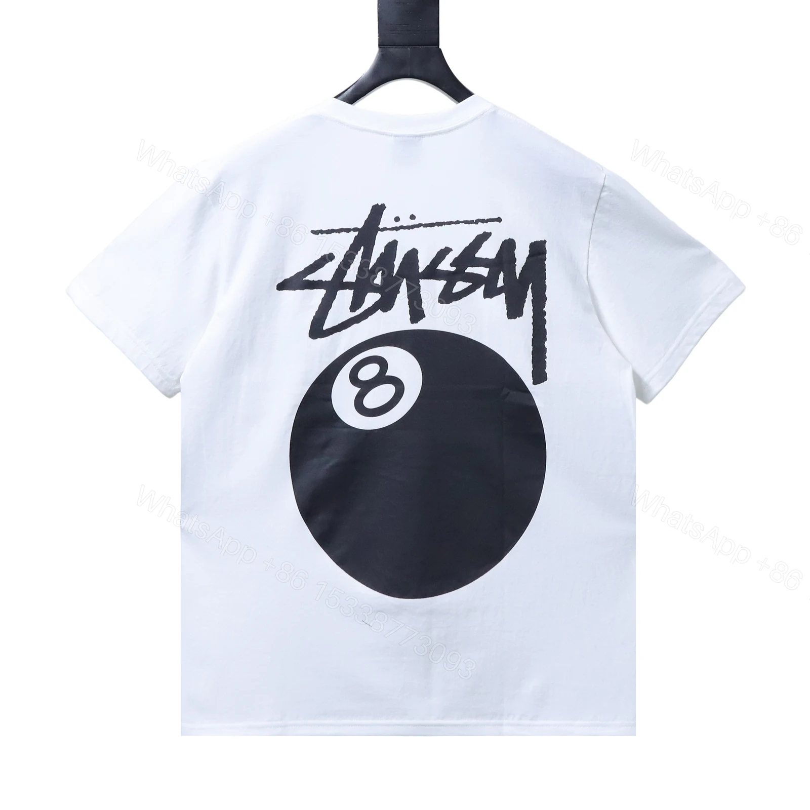 View 10 of Stussy black 8-ball print short-sleeved shirt white