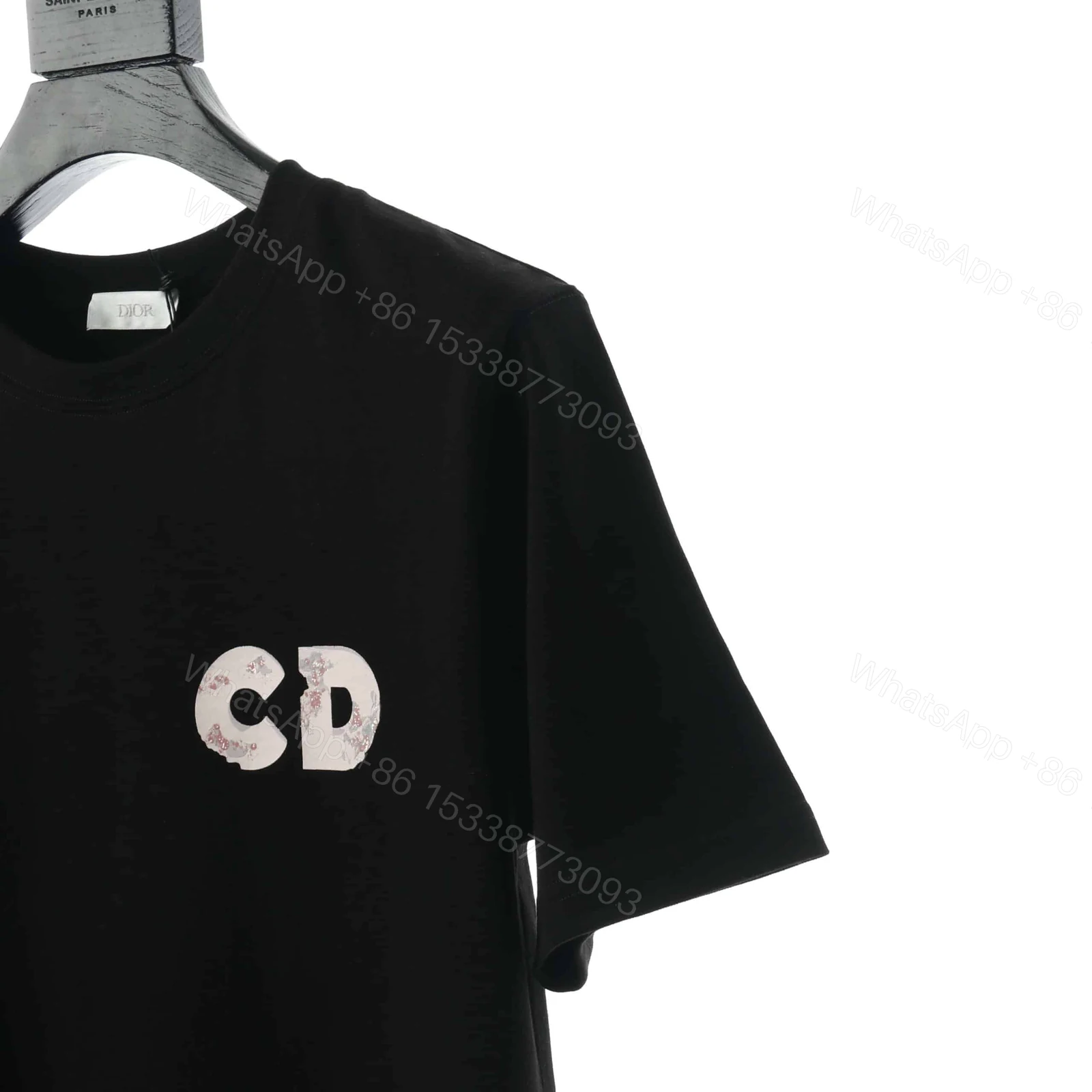 View 3 of DIOR COUPLE BASKETBALL TIGHT-KNIT BLACK T-SHIRT