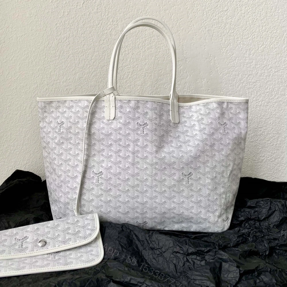 高仿Goyard*STLOUIC滿印Tote購物袋白色中號免檢版 — view 1