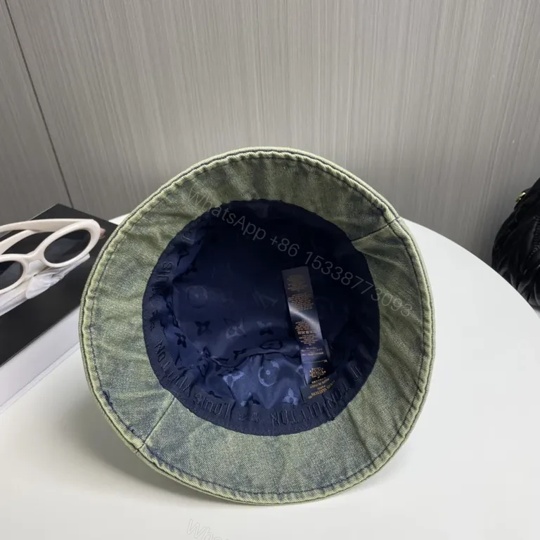 View 9 of Denim LV Monogram Bucket Hat â€“ Luxe, Streetwear Ready