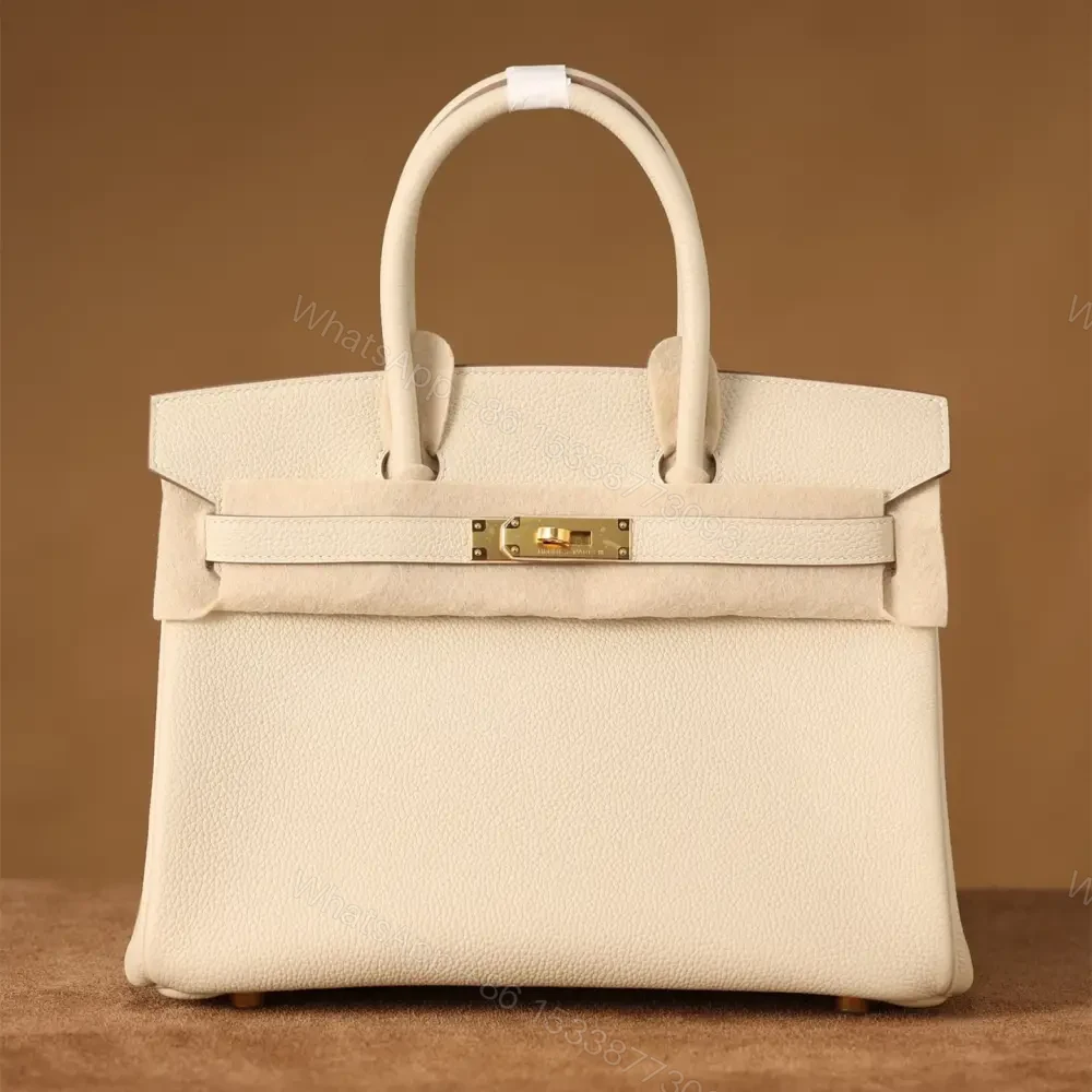 高仿Hermes*Birkin30奶昔白金扣免檢版 — view 1