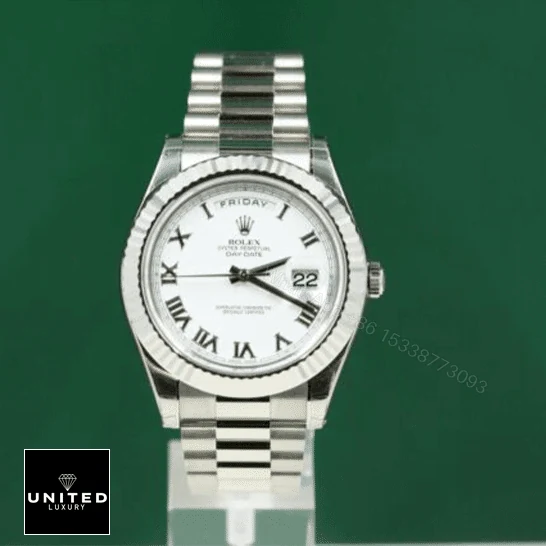 View 8 of Rolex Day-Date Roman White Dial Replica