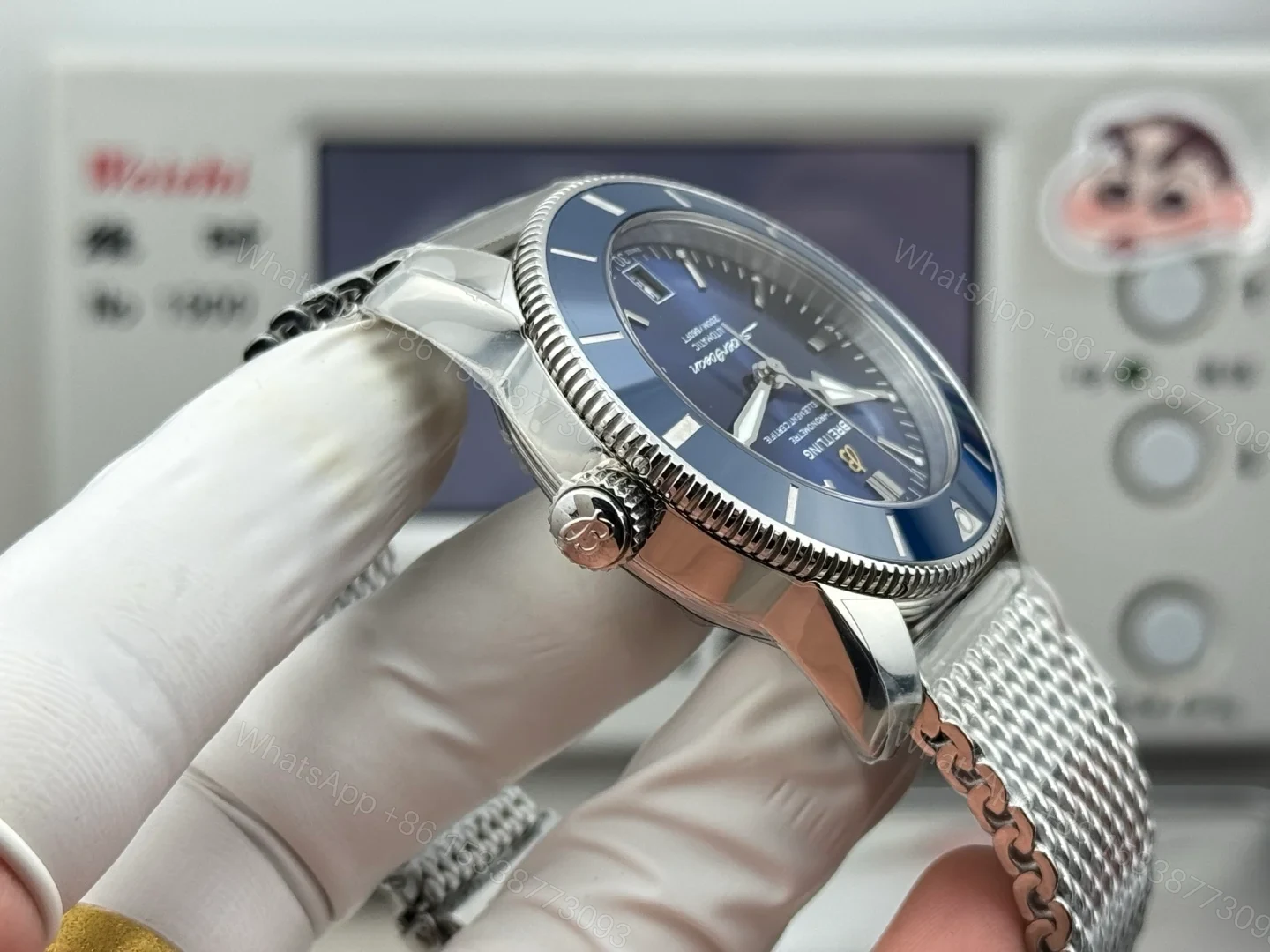 View 7 of Breitling Superocean Heritage ’57 Stainless Steel Blue Dial Mesh A10370161C1A1