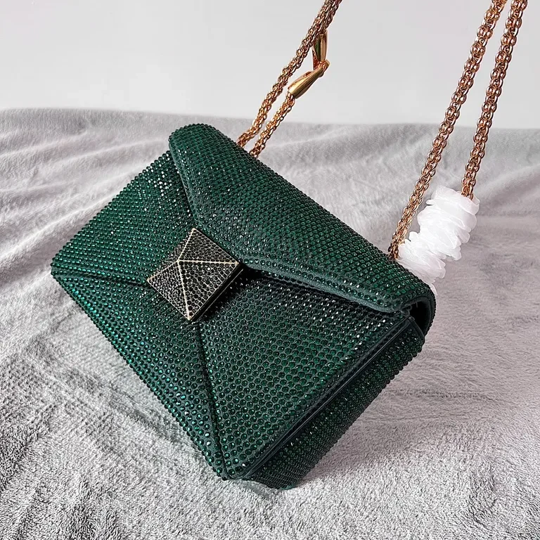 View 9 of Emerald Valentino Bag: Textured Leather, Day-to-Night Versatility