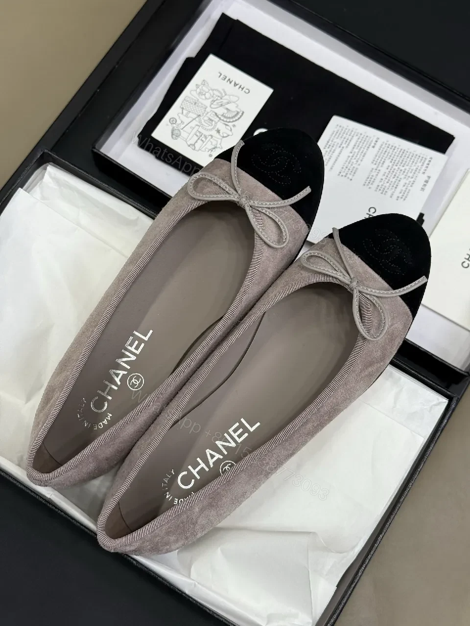 View 3 of Taupe Suede Cap-Toe Ballet Flats — Slim, All-Day Comfort