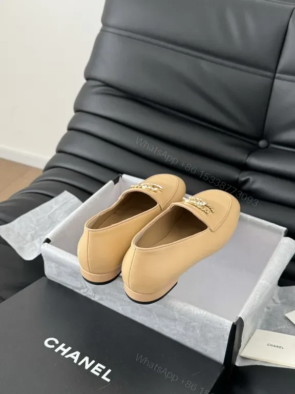 View 4 of Beige Leather Mules â€“ Chanel-Inspired, Lux Comfort Flats