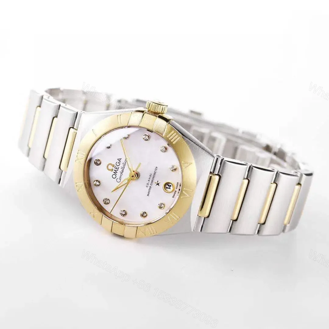 View 7 of Omega Constellation 29mm Women’s Watch V6 Version Two-Tone Stainless Steel and Gold White Dial with Diamond Markers