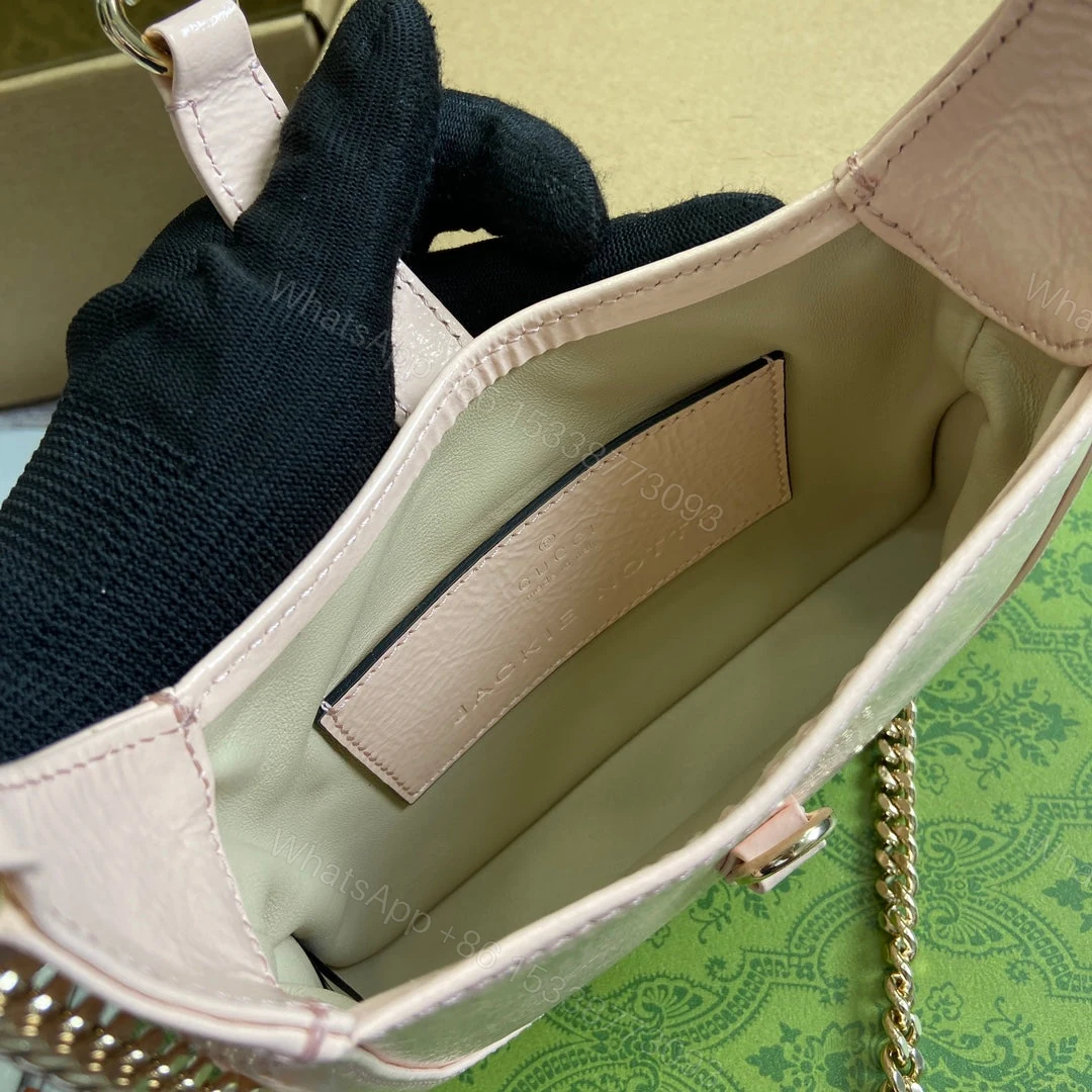 View 10 of JACKIE NOTTE MINI BAG 19 IN LIGHT PINK CRACKED LACQUER CALFSKIN GOLD HARDWARE
