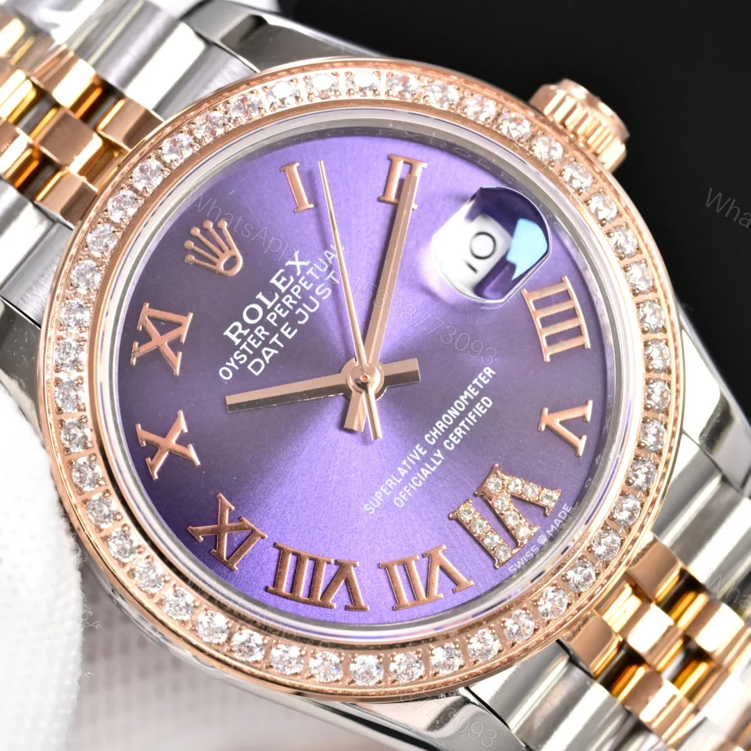View 5 of Rolex Datejust 31 Stainless Steel Rose Gold Diamond Aubergine – Roman Dial Jubilee 278381RBR-0020