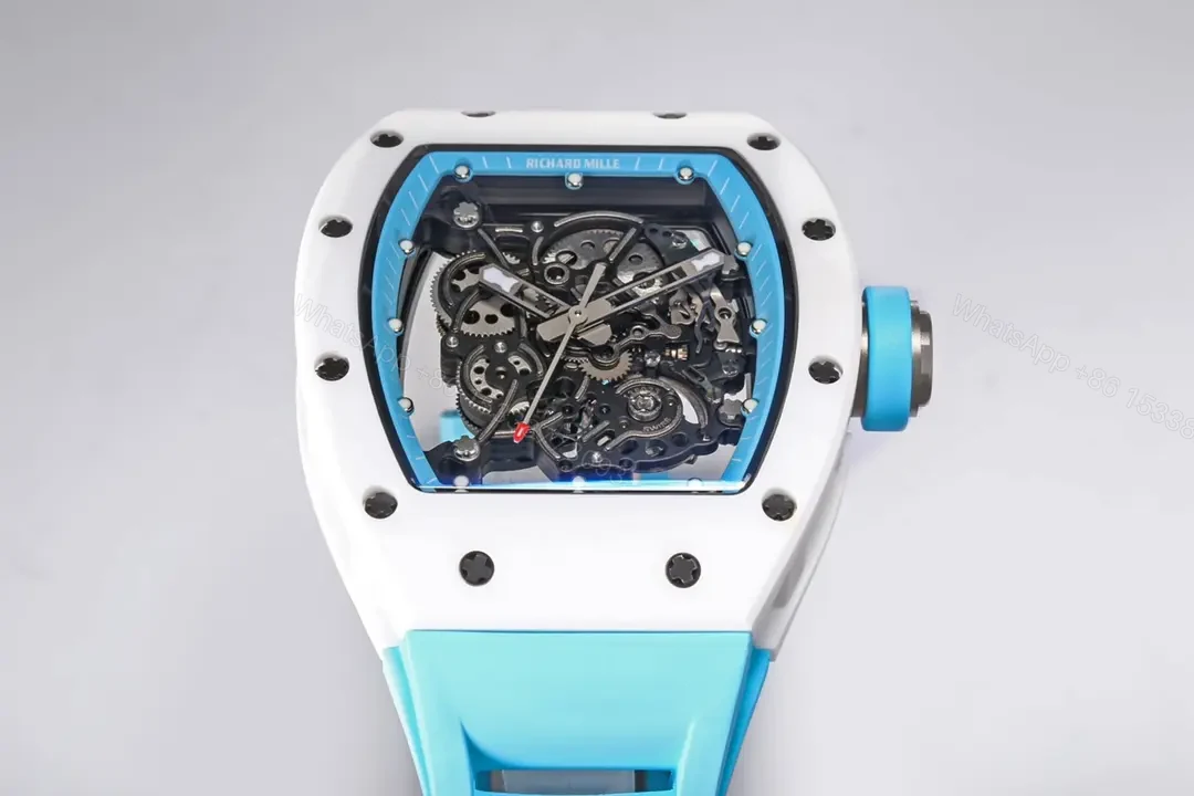 View 6 of KV Factory BBR Richard Mille RM055 White Ceramic Blue Strap