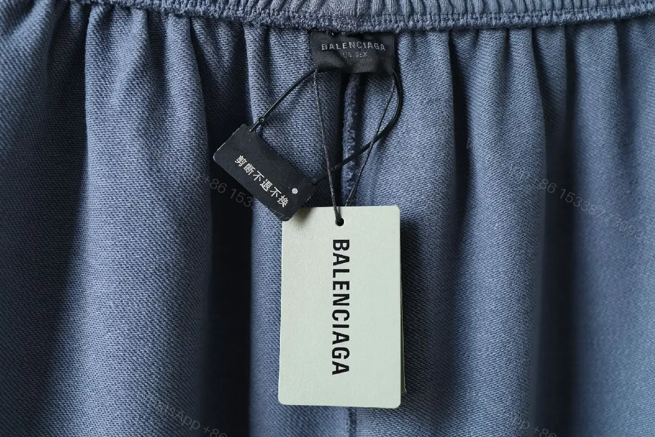 View 5 of Blue Cotton Shorts Relaxed Fit Neck Balenciaga Style?