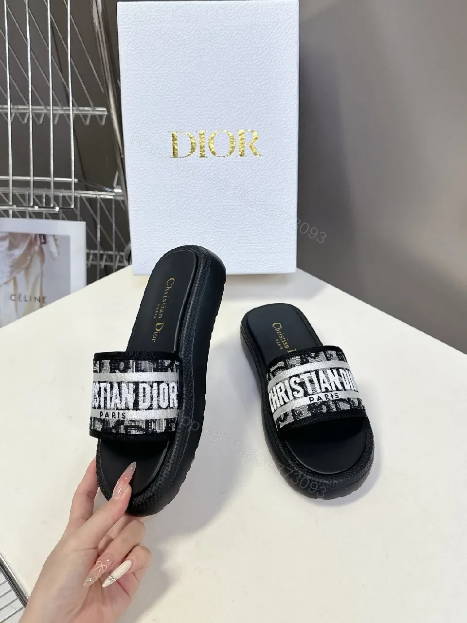 View 7 of Logo-Stripe Slides: Luxe Comfort Casual Slide