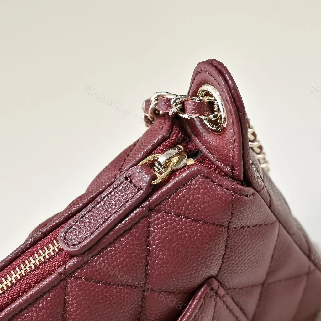 View 9 of Burgundy Quilted Leather Flap Bag: Classic Sophistication