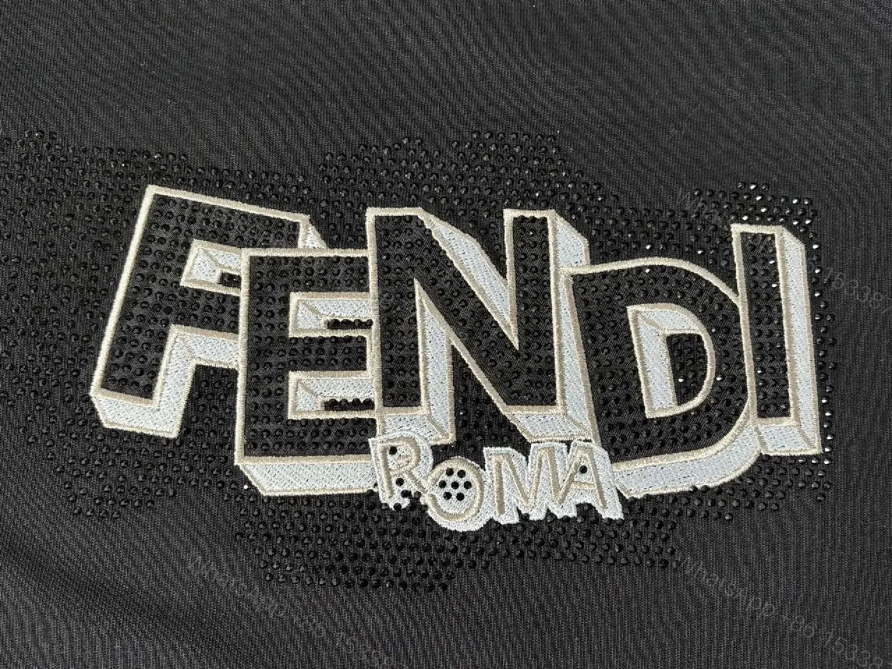 View 5 of Black Knit Tee with Bold Contrast Logo, Minimalist, Everyday Comfort