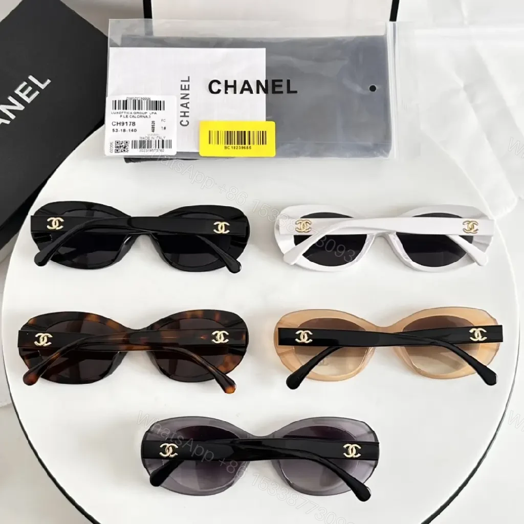 View 7 of Lux Black Round Sunglasses with Gold Hardware, Oversized UV Protection