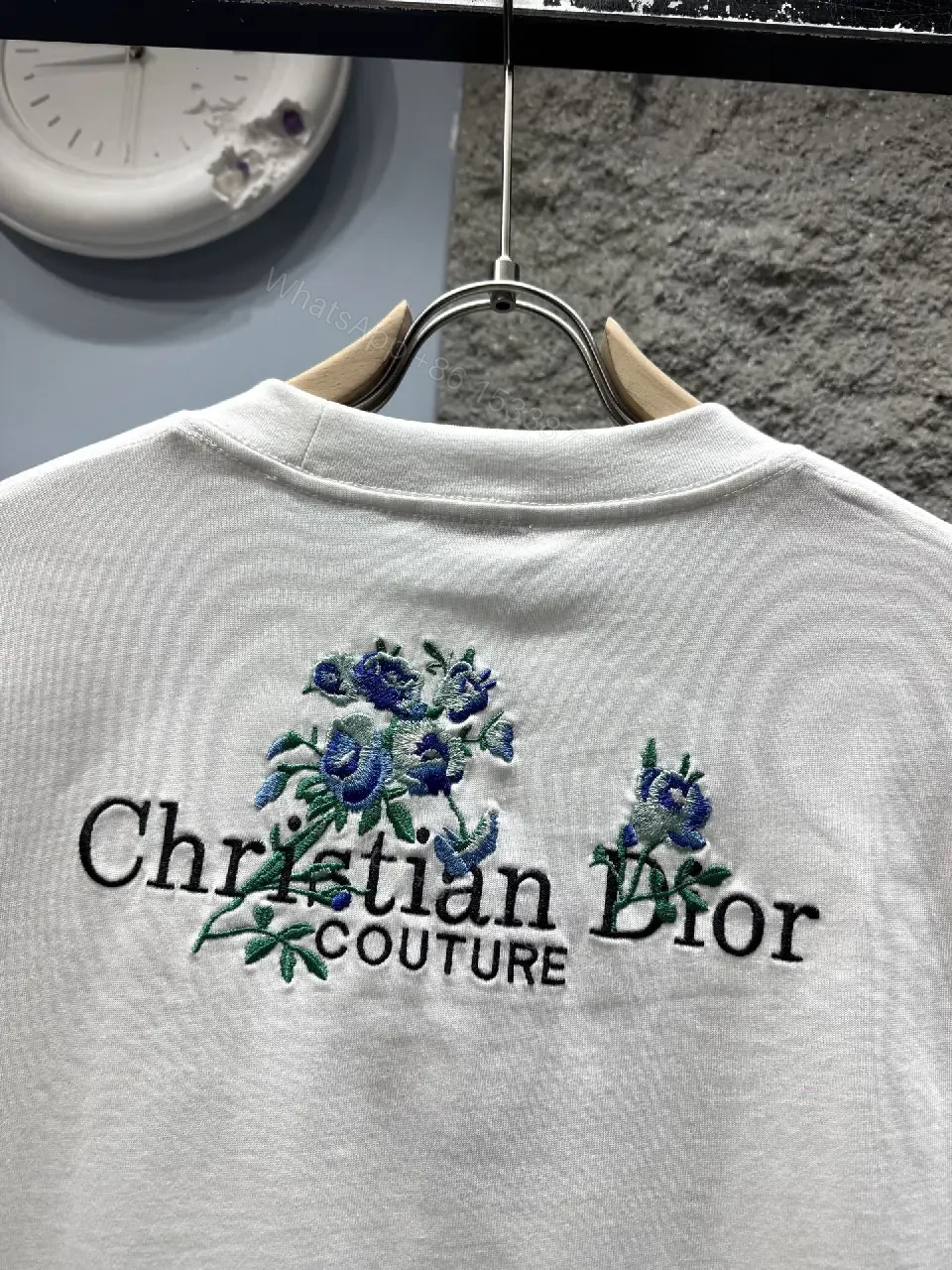 View 6 of Off-White Embroidered Cotton Tee: Relaxed Luxury Everyday Shirt