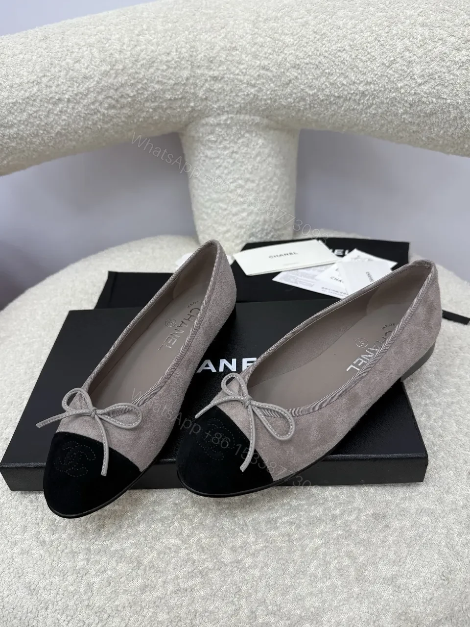 View 5 of Two-Tone Suede Ballet Flats: Subtle Luxury, All-Day Comfort