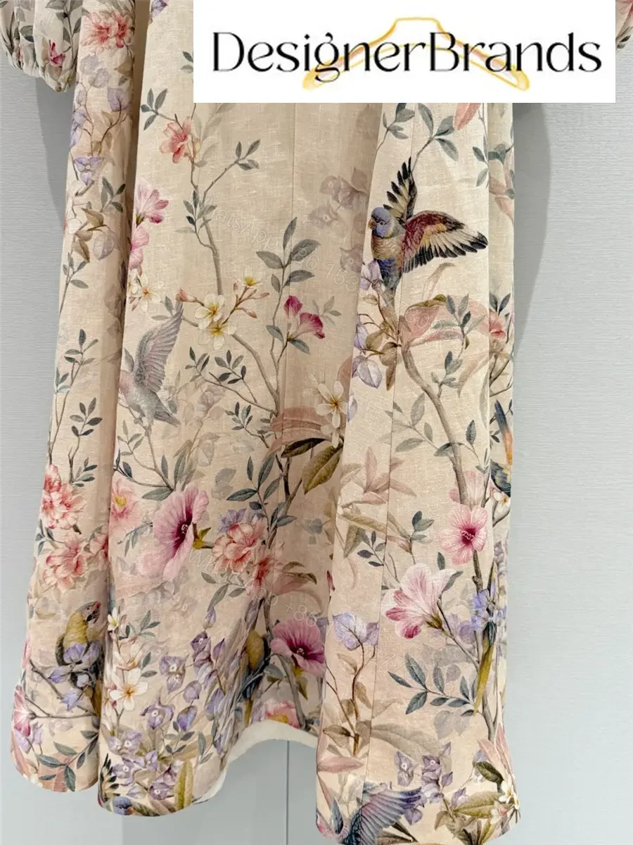 View 9 of Zimmermann Rebellion Button-Front Floral-Print Linen Midi Dress