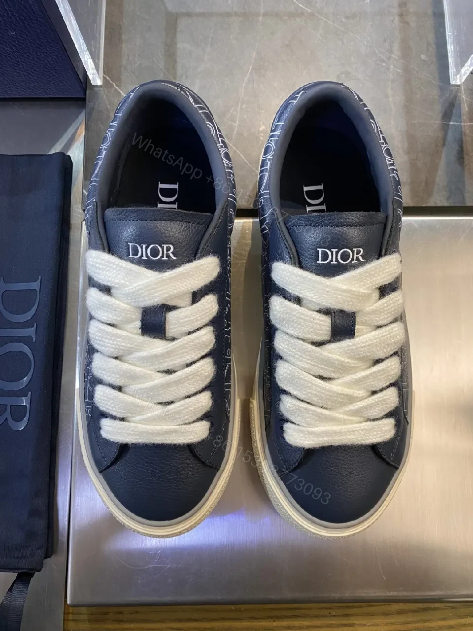 View 7 of Beige Leather Low-Top Sneakers with Subtle Designer Edge