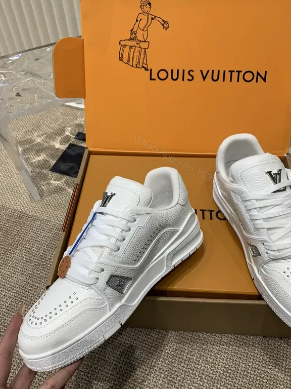 View 6 of White Leather Sneakers: Signature LV Detailing, Everyday Luxury