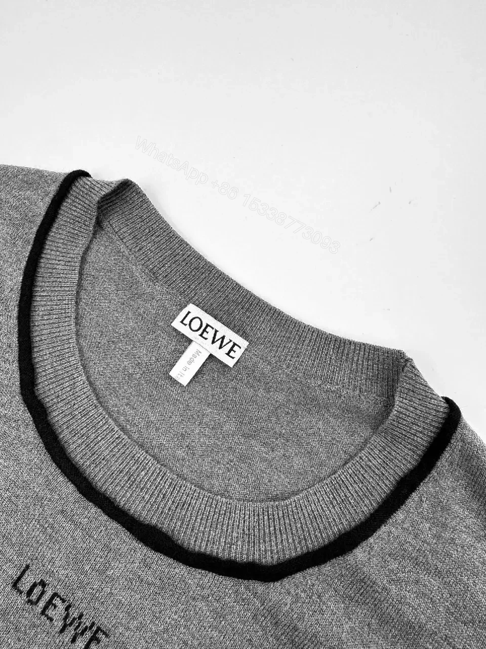 View 2 of Grey Mélange Knit Tee — Subtle Trim, Modern Comfort, Premium Casual
