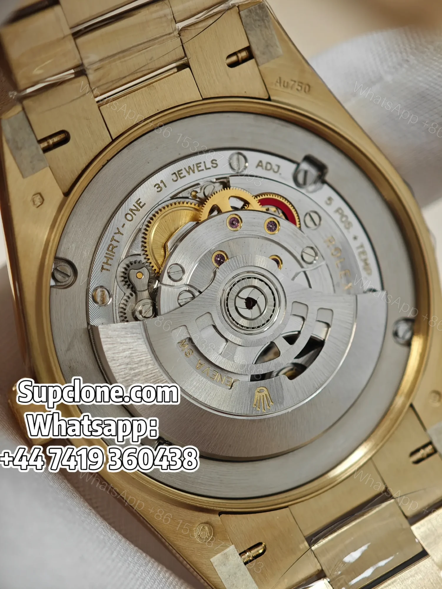 View 8 of Rolex Day-Date 40mm Yellow Gold Black Diamond Dial – Super Clone 1:1 Cal. 3255