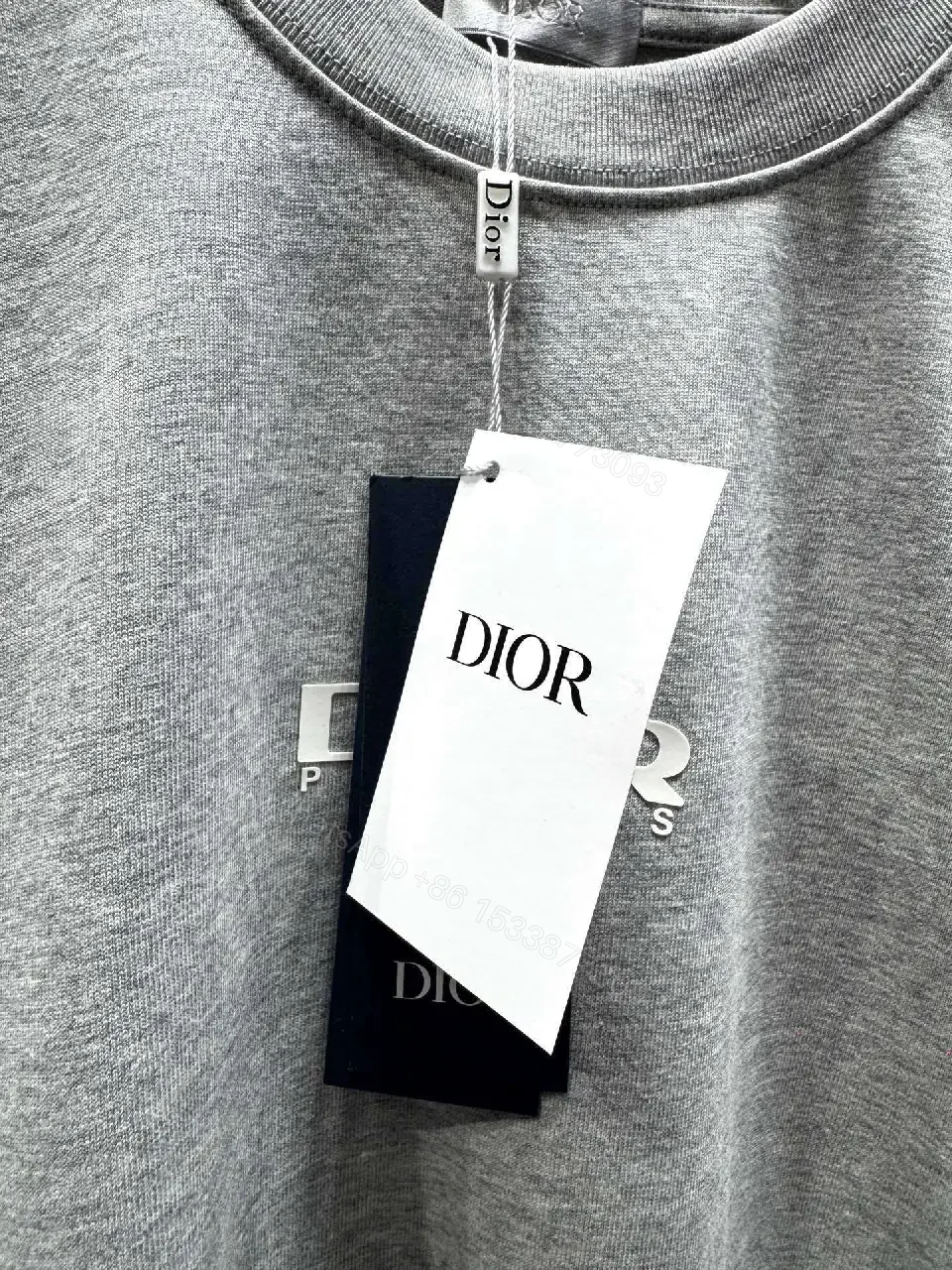 View 8 of Relaxed Grey Cotton Tee — Subtle Logo, Everyday Lux